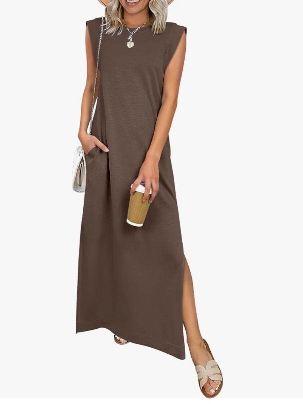 Womens Maxi Dresses Wrinkle Free Sundress with Pockets